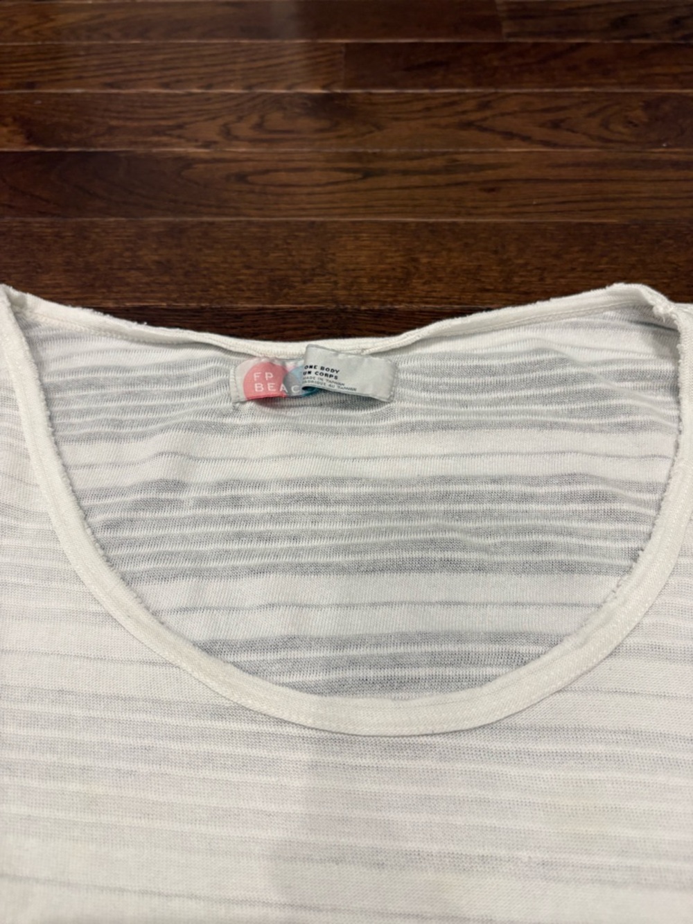 Free People FP Beach White Knit Cover-Up One Size Sheer Oversized Beach Top - Picture 4 of 11